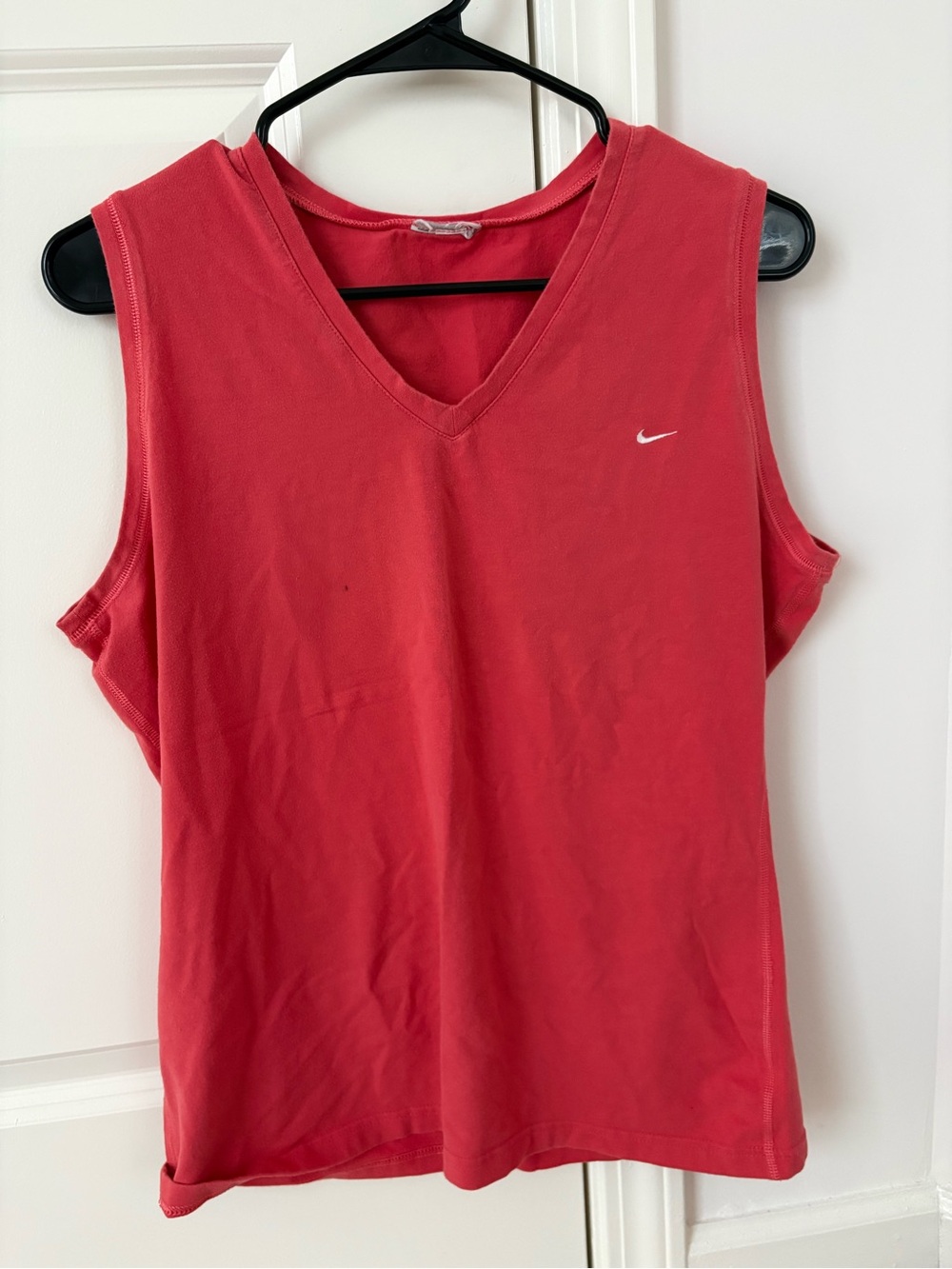 Nike Women's Coral Red V-Neck Athletic Tank Top
